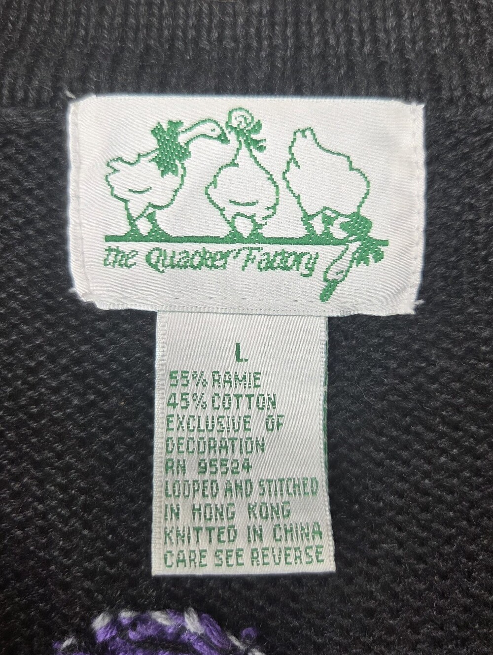 Vintage Quacker Factory Halloween Witch Cardigan Velvet Appliqué Embroidered L - Picture 3 of 10